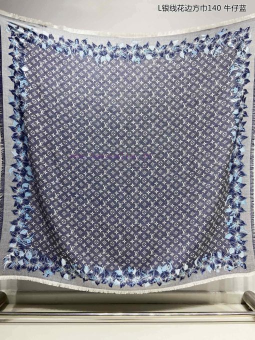 High end customized genuine praise for L Silver Thread Lace Square Scarf 140 Cashmere Square7x25790r - Image 18