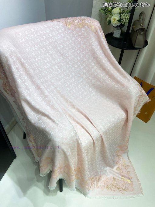 High end customized genuine praise for L Silver Thread Lace Square Scarf 140 Cashmere Square55qi72do - Image 24