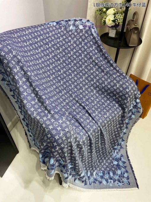 High end customized genuine praise for L Silver Thread Lace Square Scarf 140 Cashmere Square7x25790r - Image 25