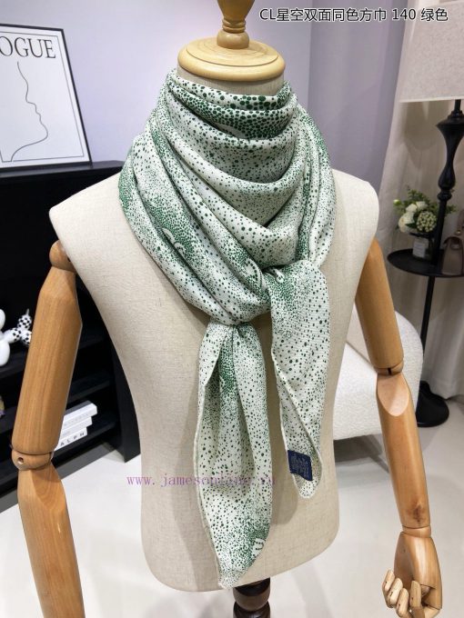 High end customized Celine CL Starry Sky Double sided Same color Square Scarf 140 is recommepa8v5z9v - Image 6