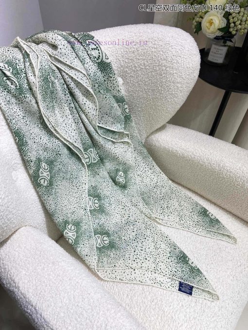 High end customized Celine CL Starry Sky Double sided Same color Square Scarf 140 is recommepa8v5z9v - Image 12