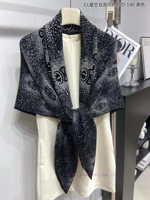 High end customized Celine CL Starry Sky Double sided Same color Square Scarf 140 is recommefptwjd6a - Image 20
