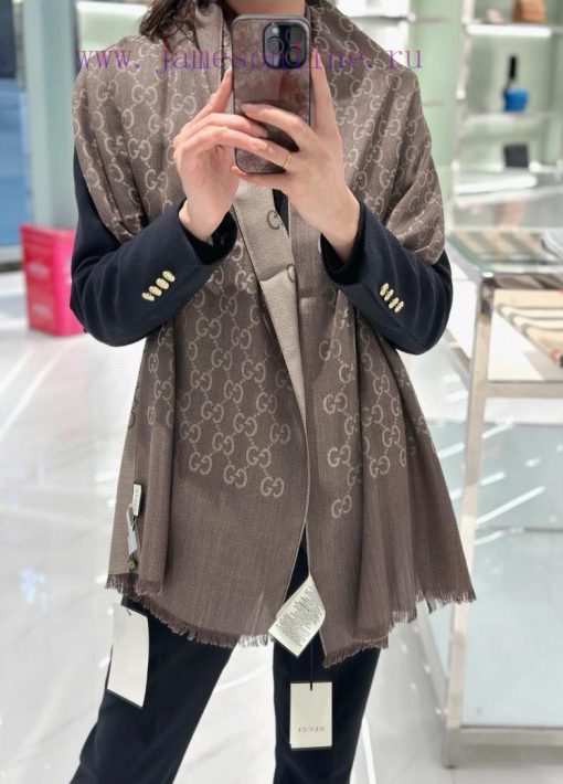 Gucci classic shawl GG letter double-sided long scarf G evergreen tree style, unisex and suixki92358 - Image 2