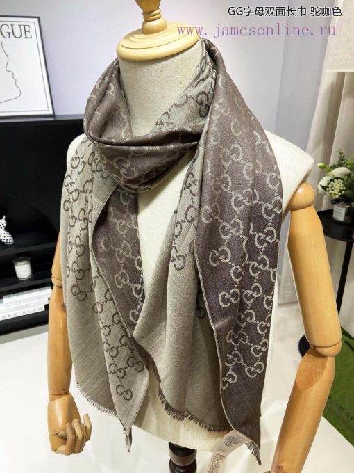 Gucci classic shawl GG letter double-sided long scarf G evergreen tree style, unisex and suixki92358 - Image 5