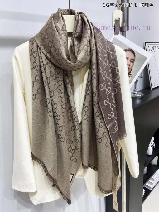 Gucci classic shawl GG letter double-sided long scarf G evergreen tree style, unisex and suixki92358 - Image 6