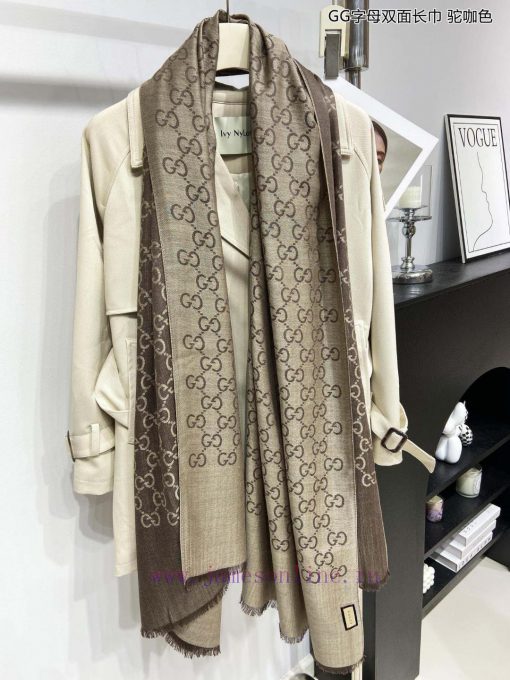 Gucci classic shawl GG letter double-sided long scarf G evergreen tree style, unisex and suixki92358 - Image 9