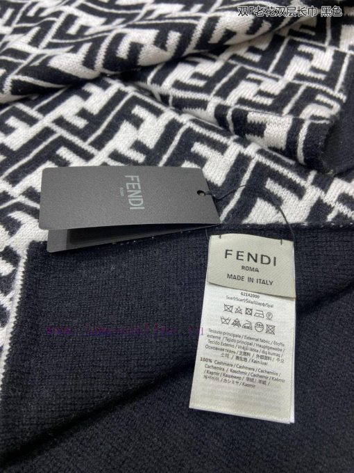 Explosive FEN/DI Double F Old Flower Double Layer Long Scarf Double Layer Jacquard Knitted, sna6fmcp - Image 12