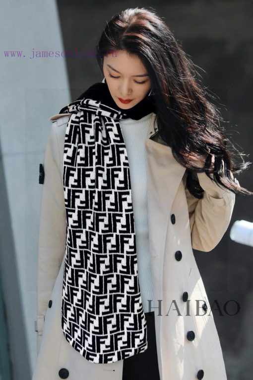 Explosive FEN/DI Double F Old Flower Double Layer Long Scarf Double Layer Jacquard Knitted, sna6fmcp - Image 13