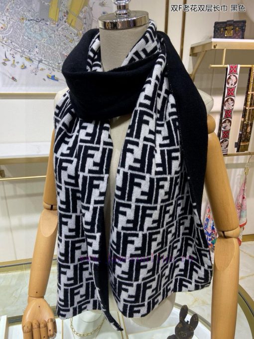 Explosive FEN/DI Double F Old Flower Double Layer Long Scarf Double Layer Jacquard Knitted, sna6fmcp - Image 18