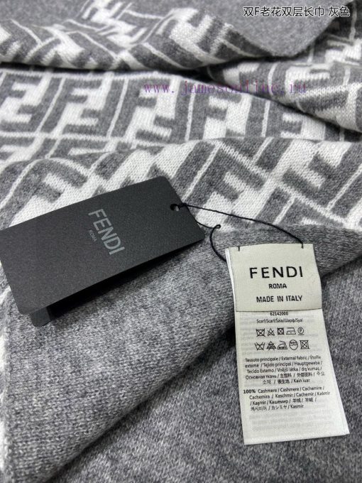 Explosive FEN/DI Double F Old Flower Double Layer Long Scarf Double Layer Jacquard Knitted, bddmefrn - Image 12