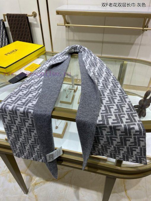 Explosive FEN/DI Double F Old Flower Double Layer Long Scarf Double Layer Jacquard Knitted, bddmefrn - Image 22
