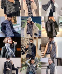 Explosive D Home D Old Flower Bar Pattern Long Scarf Jacquard Knitted, Made of Pure Cashmerevq06tncl