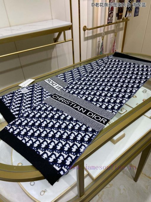 Explosive D Home D Old Flower Bar Pattern Long Scarf Jacquard Knitted, Made of Pure Cashmerevq06tncl - Image 4