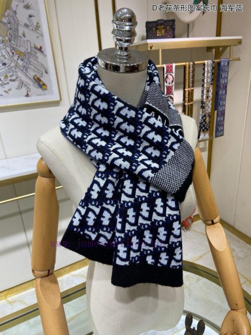 Explosive D Home D Old Flower Bar Pattern Long Scarf Jacquard Knitted, Made of Pure Cashmerevq06tncl - Image 14