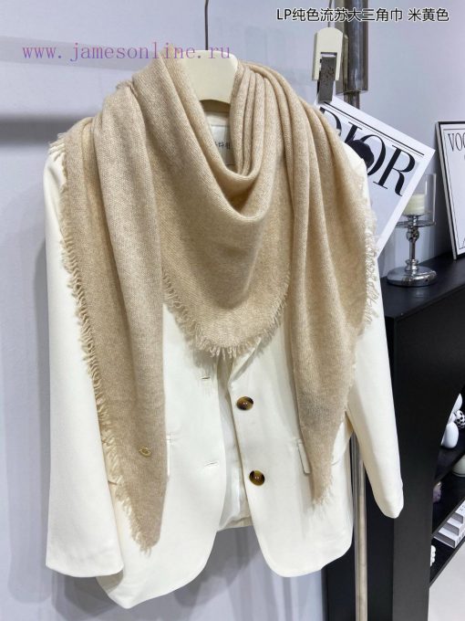 Piana LP Solid Color Tassel Large Triangle Scarf LP Cashmere Family, the new aristocrat in t0egqudf7 - Image 5