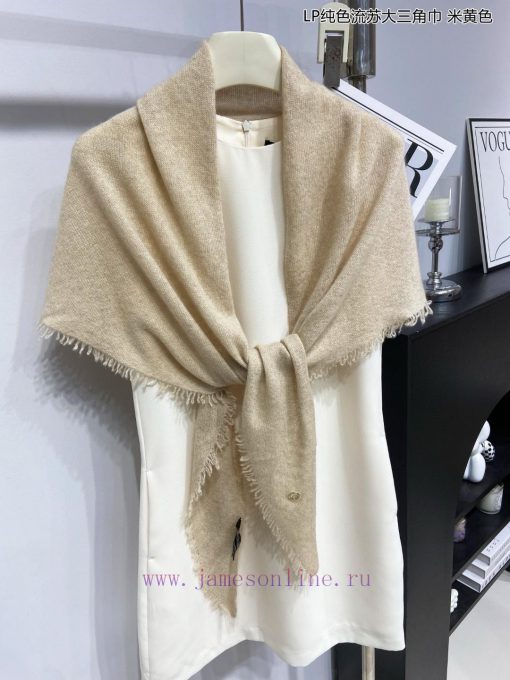 Piana LP Solid Color Tassel Large Triangle Scarf LP Cashmere Family, the new aristocrat in t0egqudf7 - Image 8