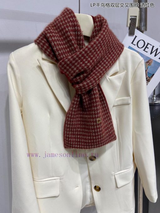 New Loro Piana Cattle LP Thousand Bird Grid Double layered Cross shaped Multi functional Scadpckrexa - Image 12
