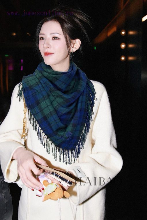 LP premium original single Christmas exclusive LP plaid fringe square scarf 110 ️ High end p4nzc2066 - Image 2