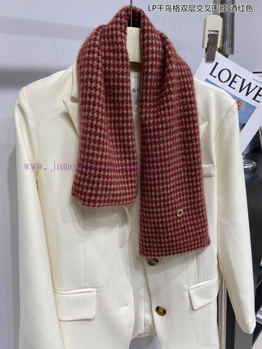 New Loro Piana Cattle LP Thousand Bird Grid Double layered Cross shaped Multi functional Scadpckrexa - Image 18