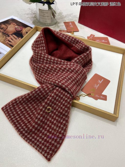 New Loro Piana Cattle LP Thousand Bird Grid Double layered Cross shaped Multi functional Scadpckrexa - Image 20