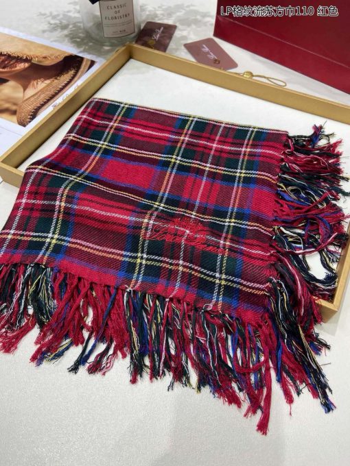 LP premium original single Christmas exclusive LP plaid fringe square scarf 110 ️ High end pg0vnqee3 - Image 4