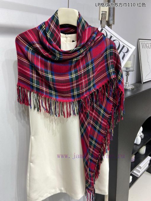 LP premium original single Christmas exclusive LP plaid fringe square scarf 110 ️ High end pg0vnqee3 - Image 17