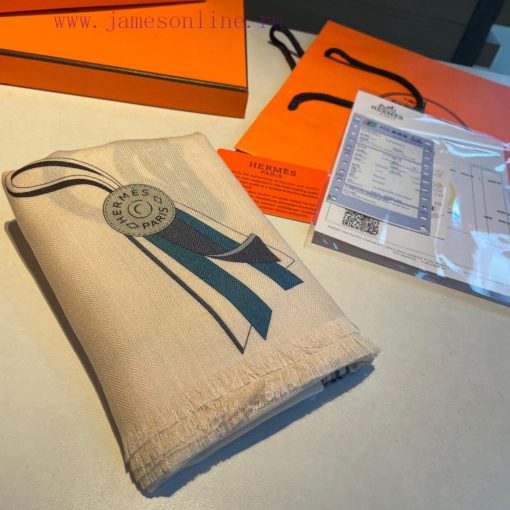 H's very rare silk and cashmere long scarf is made by hand rolling the edges on both sides, 0tyadgc0 - Image 7