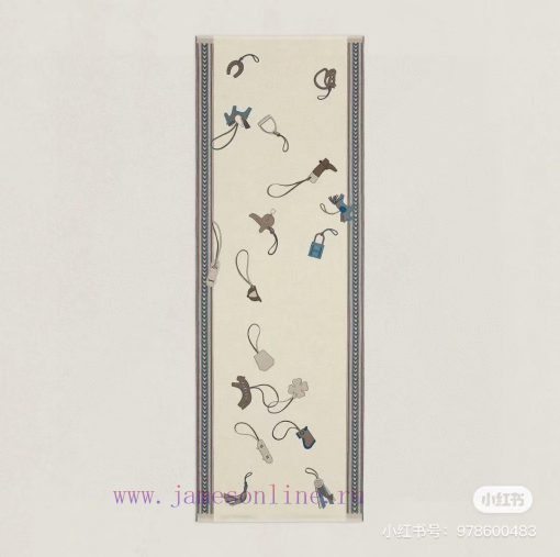 H's very rare silk and cashmere long scarf is made by hand rolling the edges on both sides, 0tyadgc0 - Image 11