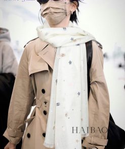 New Chanel Embroidered Silver Thread Long Scarf Beautiful [Tears] Royal Palace level Premium643juelh
