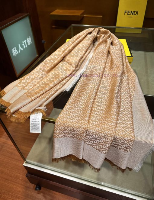 Large shawl, luxurious jacquard weaving of blue soft mulberry silk and wool blend material, 64tp8ao3 - Image 5