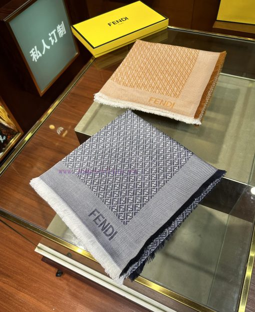Large shawl, luxurious jacquard weaving of blue soft mulberry silk and wool blend material, 64tp8ao3 - Image 10