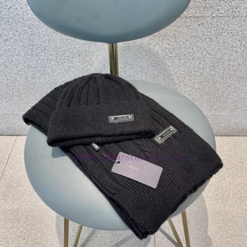 Prada wool set hat classic set hat scarf warm and super comfortable~Winter girl's anti-agingzlbbu63c - Image 4