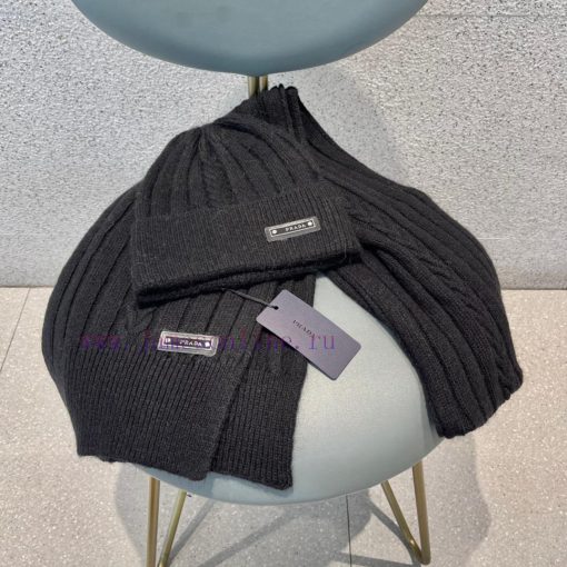Prada wool set hat classic set hat scarf warm and super comfortable~Winter girl's anti-agingzlbbu63c - Image 6
