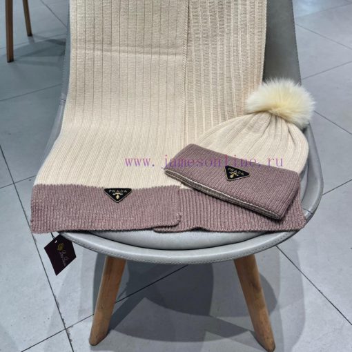 Prada PRADA official website's new classic set of hats, scarves, and fox fur balls, made of 0dvl2omu - Image 10