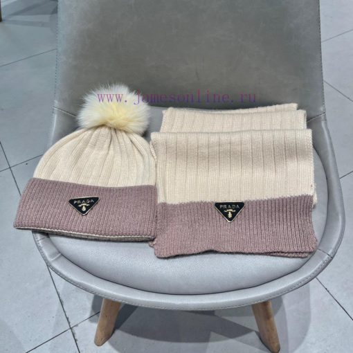 Prada PRADA official website's new classic set of hats, scarves, and fox fur balls, made of 0dvl2omu - Image 17