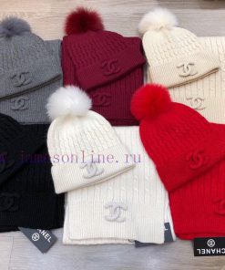 Chanel set wool scarf hat set ️ Classic set hat hat scarf warm and super comfortable~Winter byy38r6o