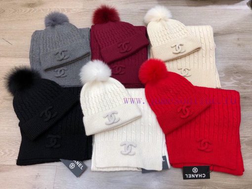 Chanel set wool scarf hat set ️ Classic set hat hat scarf warm and super comfortable~Winter byy38r6o - Image 8