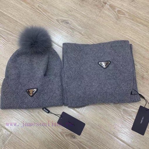 Prada wool set hat classic set hat scarf warm and super comfortable~Winter girl's anti-agingwdbxydnu - Image 4