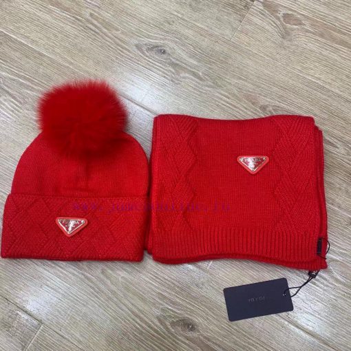 Prada wool set hat classic set hat scarf warm and super comfortable~Winter girl's anti-agingwdbxydnu - Image 11