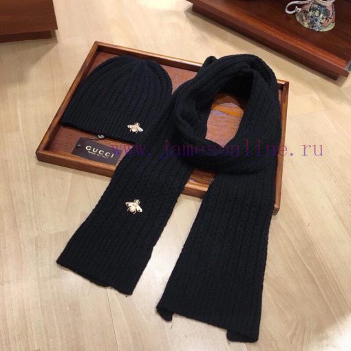 Gucci Set GUCCI Set ️ [Color] Rabbit Fleece+Cashmere Scarf Hat Set Texture Great ️ Warm and esf1nejo - Image 3