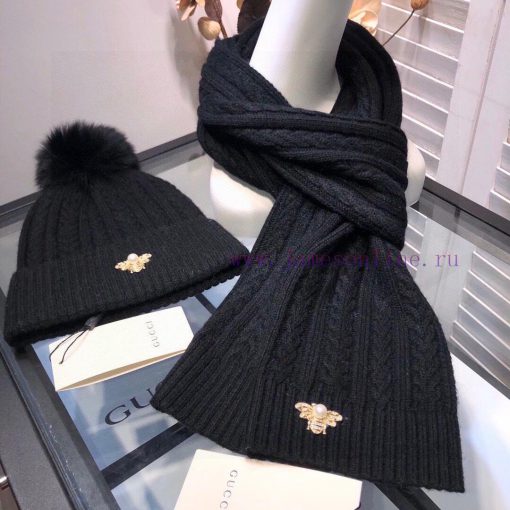 Gucci set GUCCI set ️ Same style hot release ️ Comes with 15cm real fox big wool ball ️️ Wooz6kj6z5y - Image 3