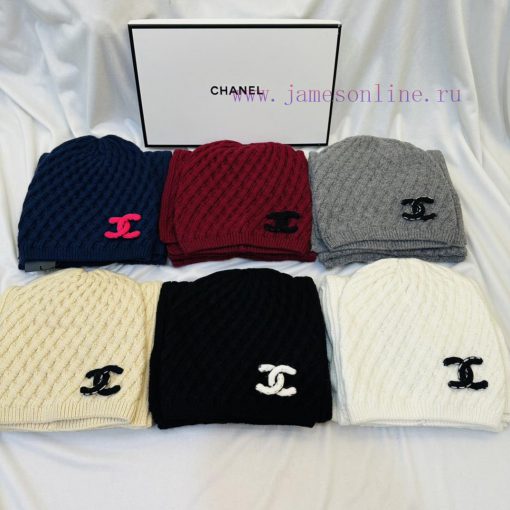 Chanel set, Chanel hat and scarf set, high-quality cashmere setbix6pihr - Image 2