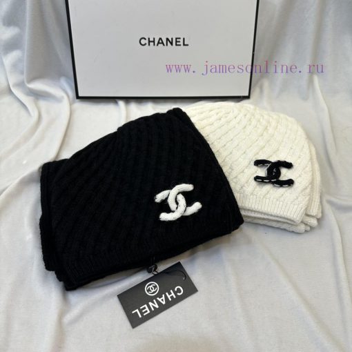 Chanel set, Chanel hat and scarf set, high-quality cashmere setbix6pihr - Image 3
