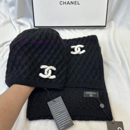 Chanel set, Chanel hat and scarf set, high-quality cashmere setbix6pihr - Image 5