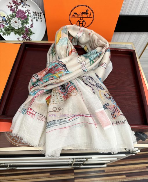 The top of the line design of the 2023 Equestrian Racing Cashmere Long Scarf is absolutely bixgqnmm3 - Image 6