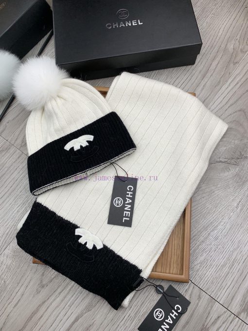 C wool set hat - with fox fur ball classic set hat scarf warm and super comfortable~Winter gdvexdhmy - Image 2