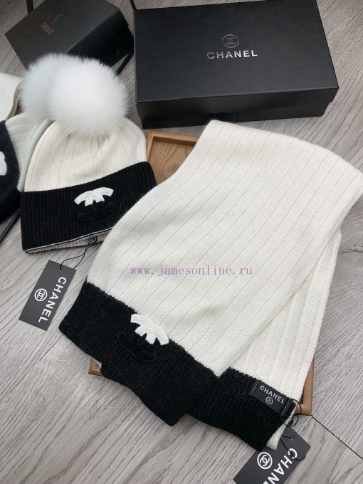 C wool set hat - with fox fur ball classic set hat scarf warm and super comfortable~Winter gdvexdhmy - Image 3