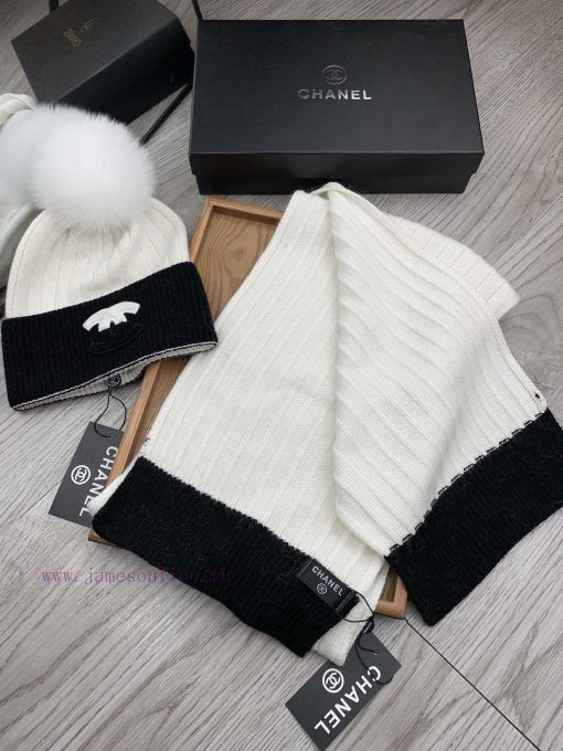 C wool set hat - with fox fur ball classic set hat scarf warm and super comfortable~Winter gdvexdhmy - Image 5