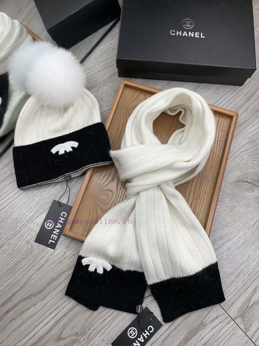 C wool set hat - with fox fur ball classic set hat scarf warm and super comfortable~Winter gdvexdhmy - Image 7