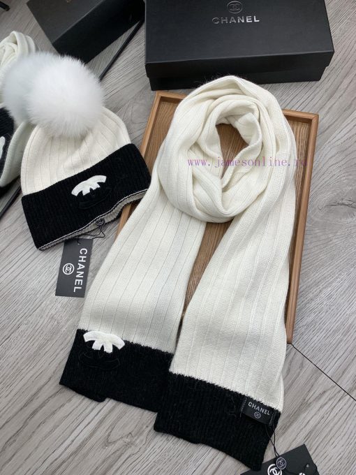 C wool set hat - with fox fur ball classic set hat scarf warm and super comfortable~Winter gdvexdhmy - Image 15